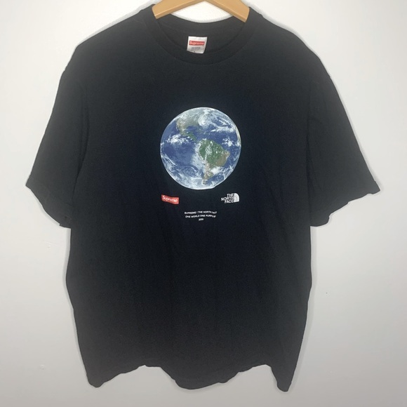 supreme the north face one world tee black